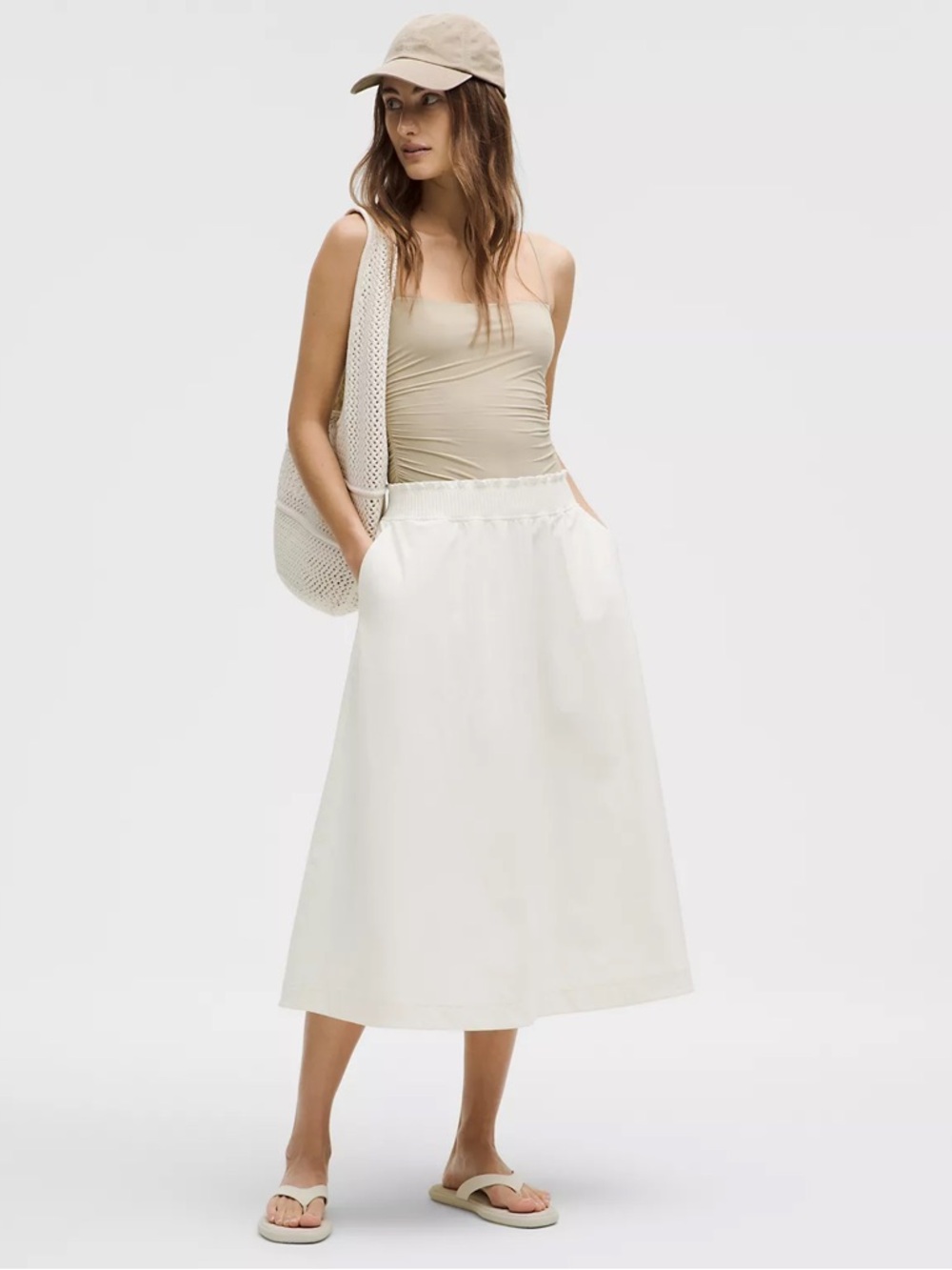 NWT LULULEMON Stretch Woven Ruffle-Waist Midi Skirt